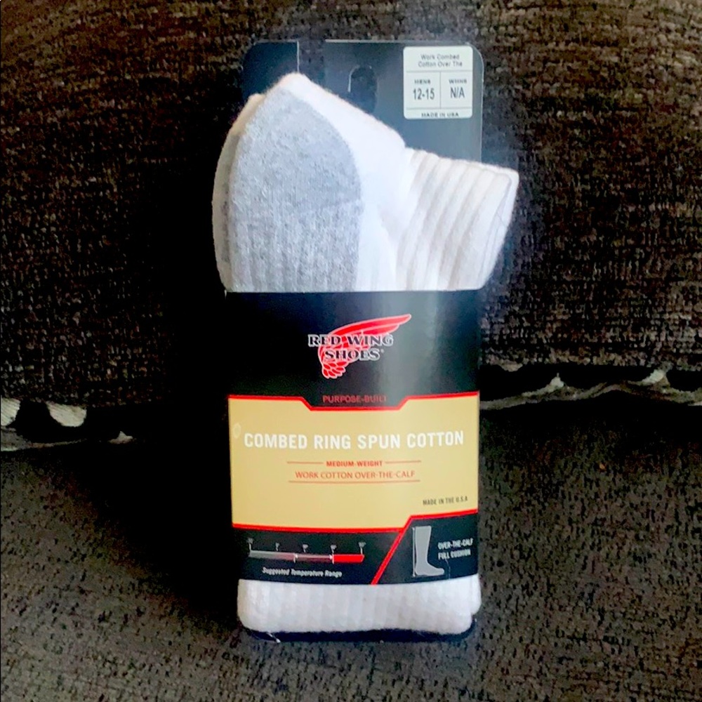 Red wing  combed ring spun cotton socks sz 12/15